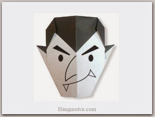 Cách gấp, xếp ác quỷ dracula Halloween bằng giấy origami - Video hướng dẫn xếp hình Halloween - How to fold a Dracula