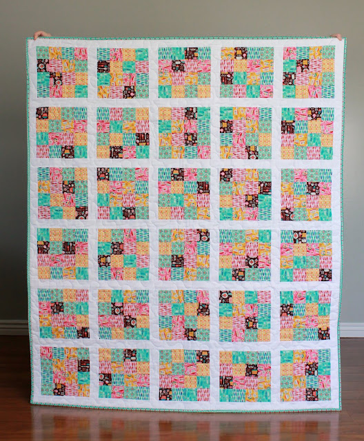 Fun quilt made using Vintage Kitchen fabrics from Riley Blake
