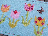 Tiny Terrific Tulips Mini Quilt