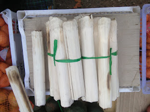 Bamboo shoots sold as vegetables in Myanmar.
