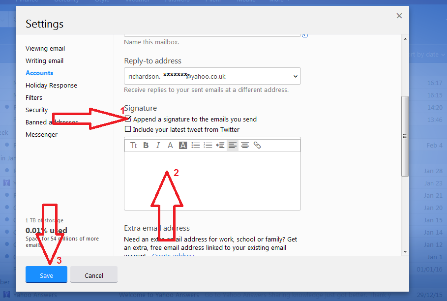 How to add a signature in your email account? ~ Yahoo ...