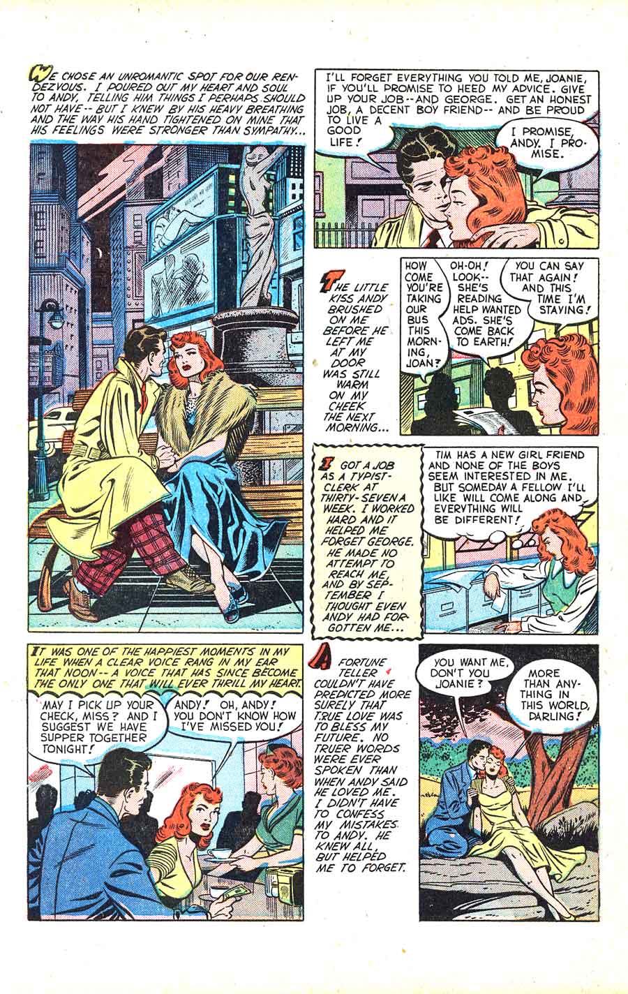 Pictorial Romances #7 st. john golden age 1950s romance comic book page art by Matt Baker