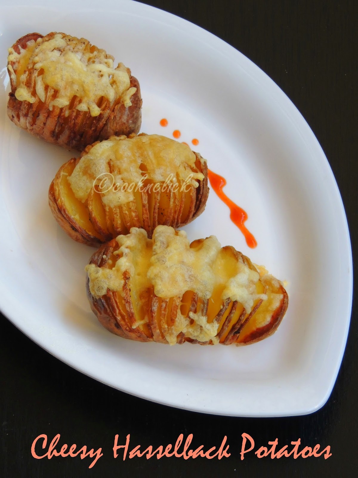 Hasselback potatoes with emmental cheese