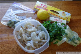 photo of the ingredients needed to make Shrimp and Garlic Scape Scampi