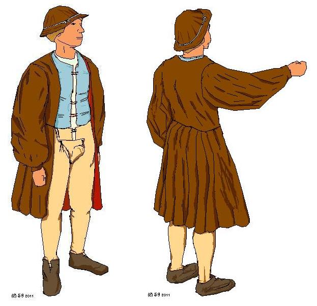Renaissance Clothing Peasant Renaissance Clothing for Men, Flanders, 1500s