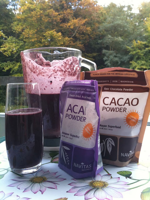 Passionately Raw! - Super, Super Rich Raw Chocolate Smoothie with Blueberries and Açai