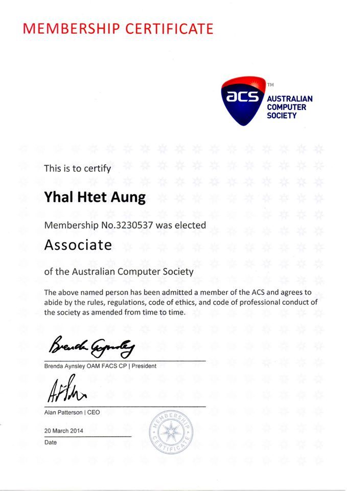 Australian Computer Society Certificate