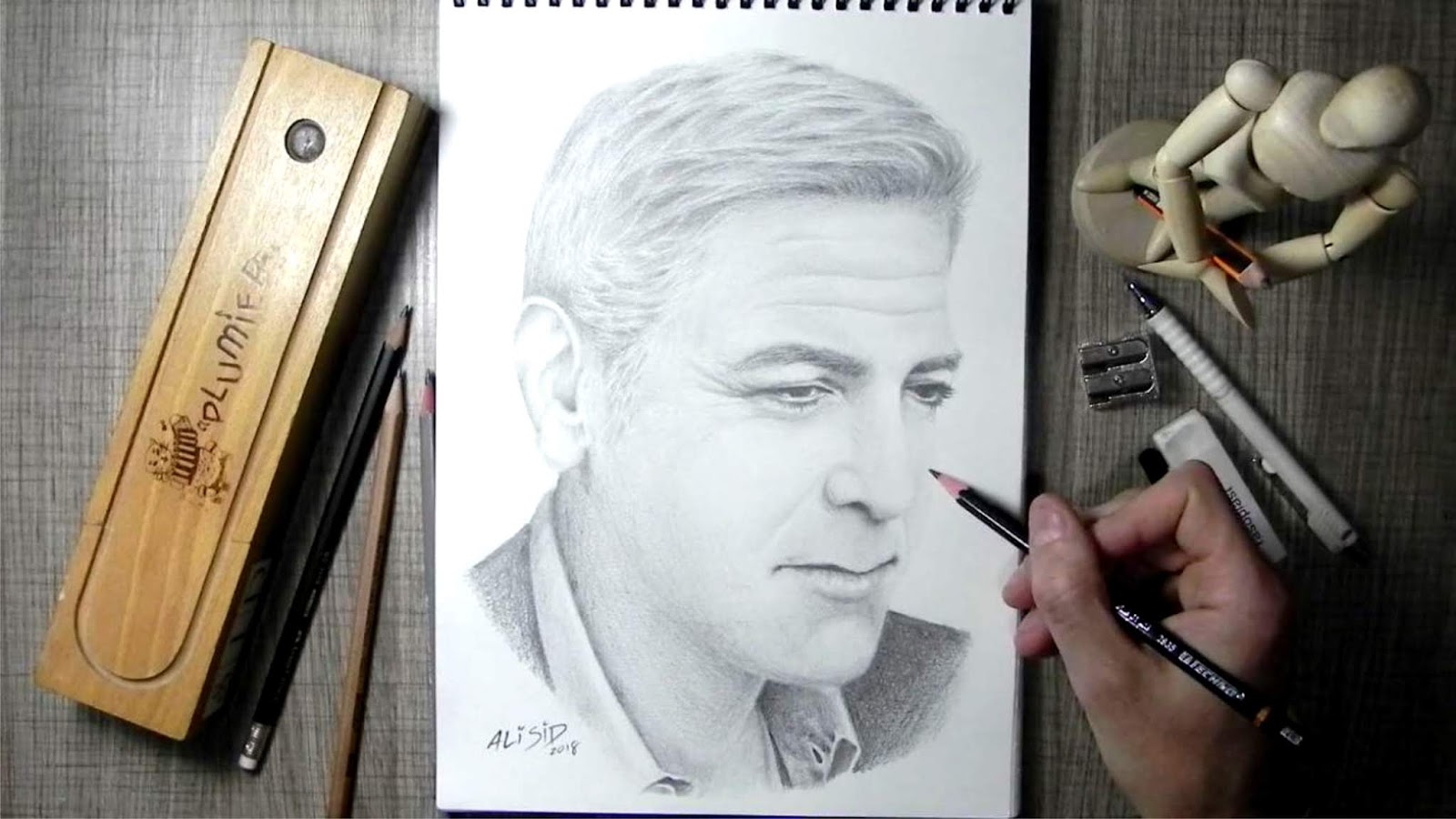 فضاء رسم المشاهير رسم النجم جورج كلوني