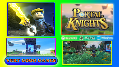 A banner for the review of Portal Knights - an adventure game for PS4, Xbox One, and Windows computers