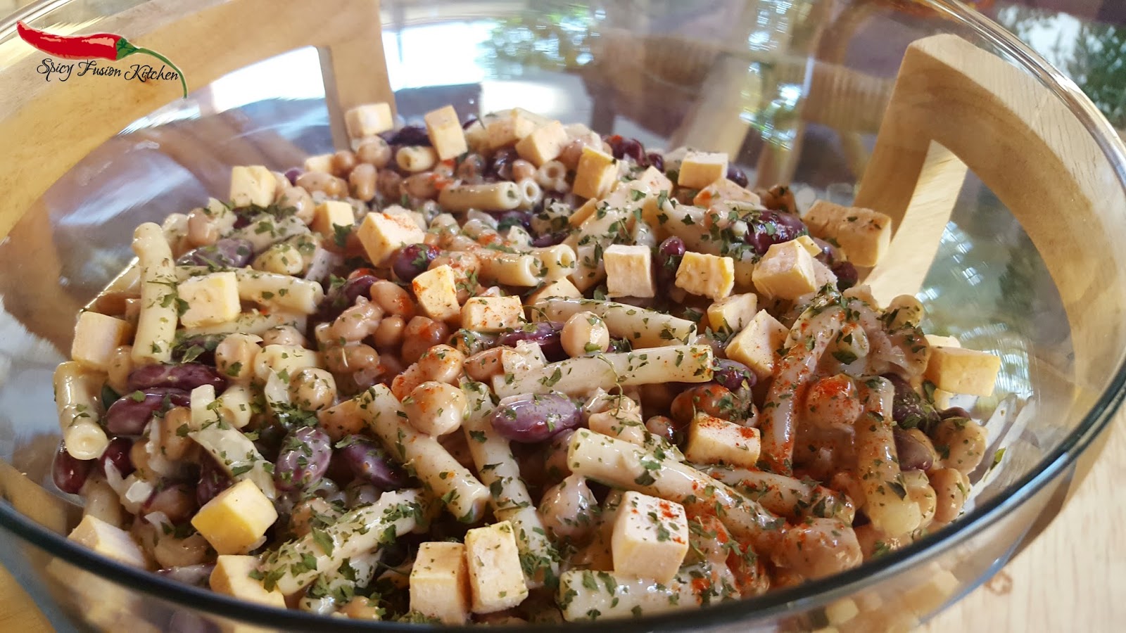 Three Bean and Noodle Salad Recipe Spicy Fusion Kitchen