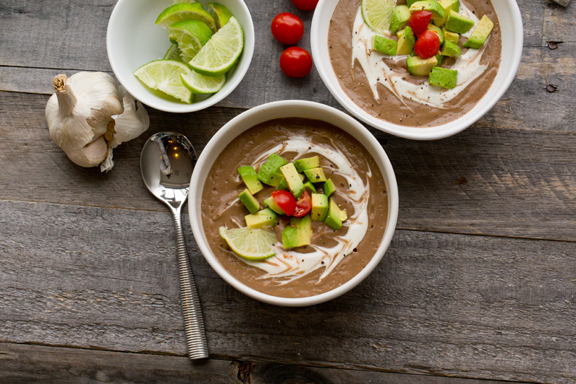 Black Bean Mushroom Soup with Avocado Black Bean Mushroom Soup with Avocado