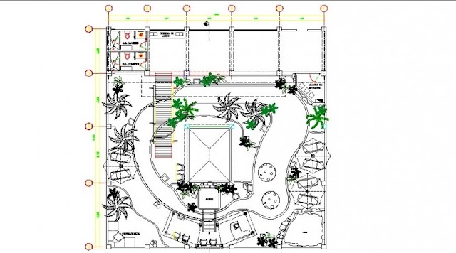 SMALL TOURIST GARDEN LANDSCAPING STRUCTURE CAD DRAWING DETAILS DWG FILE