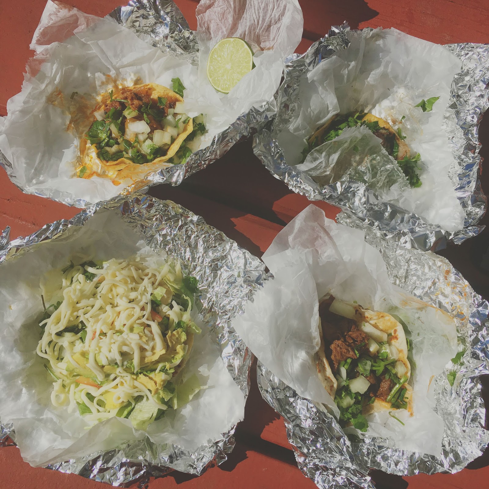 tacos from Tacos Tierra Caliente, a food truck in Houston, Texas
