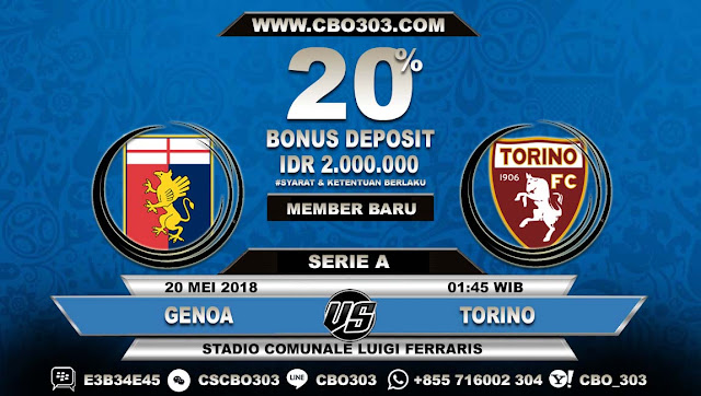 Prediksi Bola Genoa VS Torino 20 Mei 2018