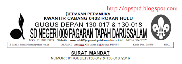 Surat Mandat Pembina Pramuka Lomba Tingkat 2