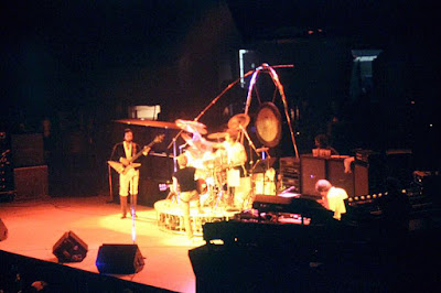 THE WHO on stage at Madison Square Garden... September 17, 1979. Pete was backstage getting his hand worked on at this point. Roger played one of Pete's guitar's and had the crowd do a sing-a-long. Too cool!