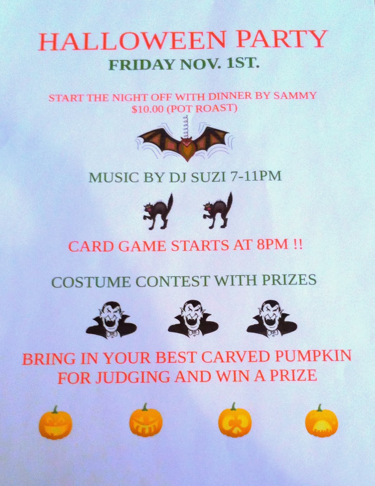VFW Post 2179, Middletown, NJ Friday Night Dinner + Halloween Party 11/1!
