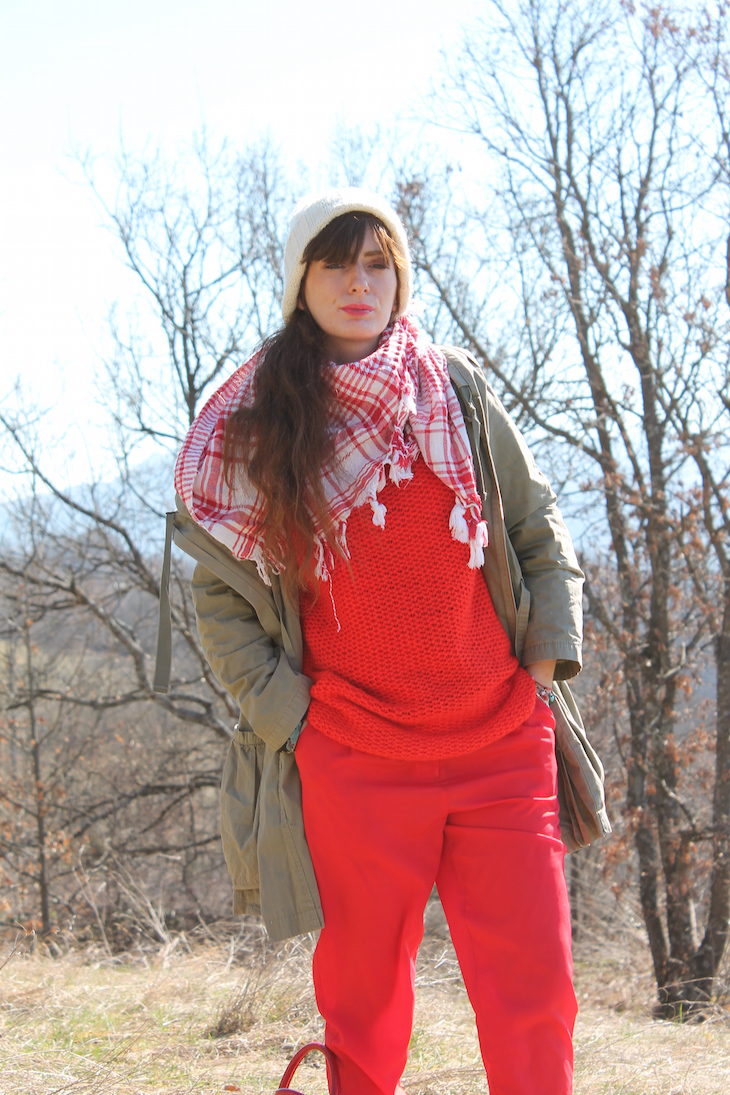 total red and parka-49030-fashionamy