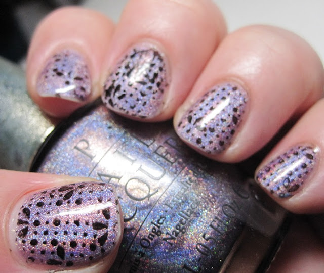 OPI DS Original holographic polish with stamping