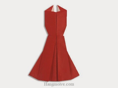 Cách gấp, xếp váy dạ hội bằng giấy origami - Video hướng dẫn xếp hình quần áo - How to fold a Evening Dress