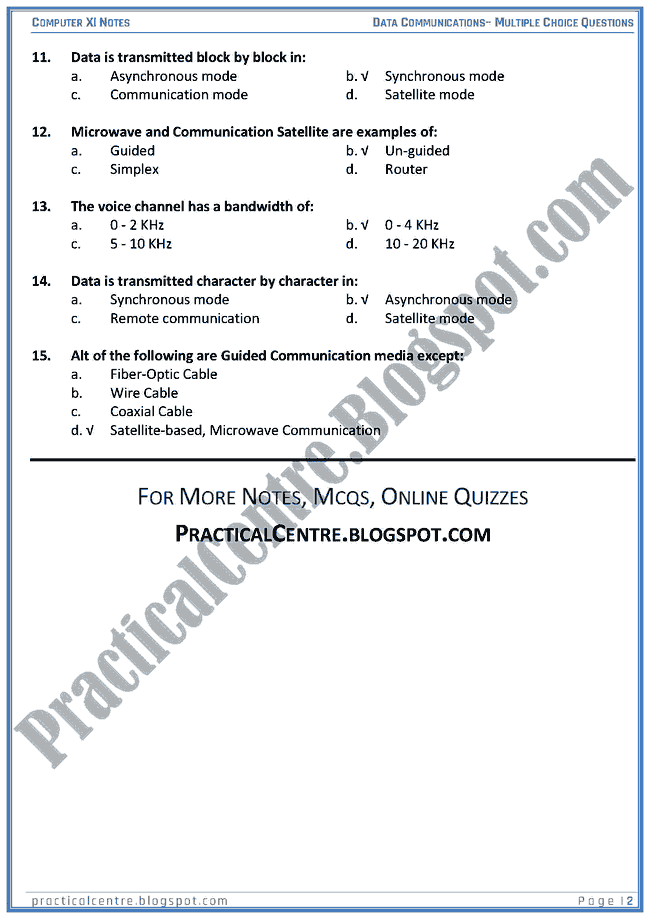 data-communications-mcqs-computer-xi