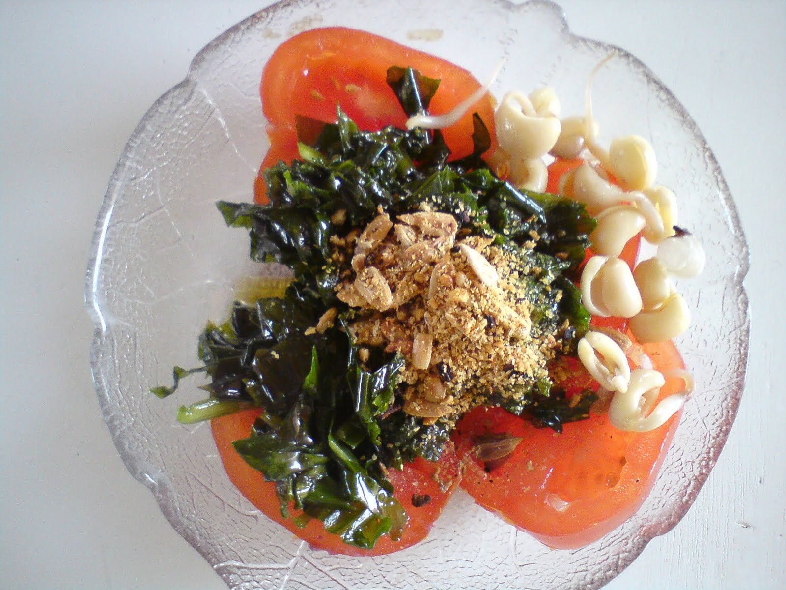 Vegane Küche: gekeimte weiße Bohnen