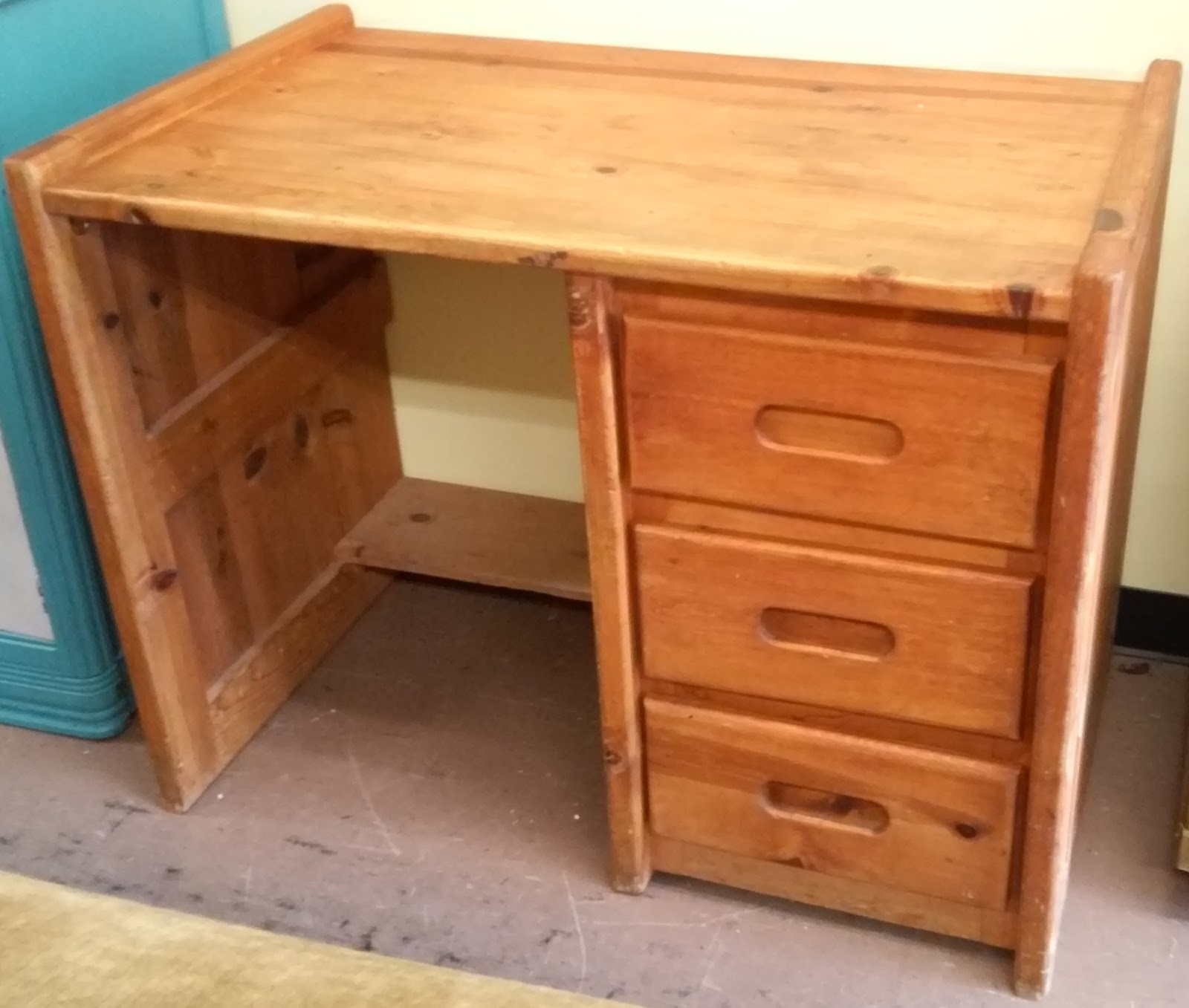 UHURU FURNITURE & COLLECTIBLES sold 40" Wide Knotty Pine Desk 40