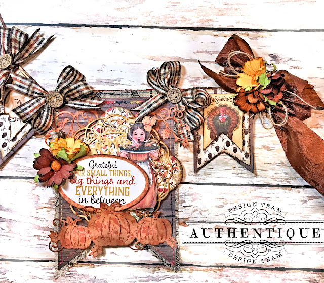 Authentique Pleasant Thanksgiving Banner Tutorial by Kathy Clement Photo 12