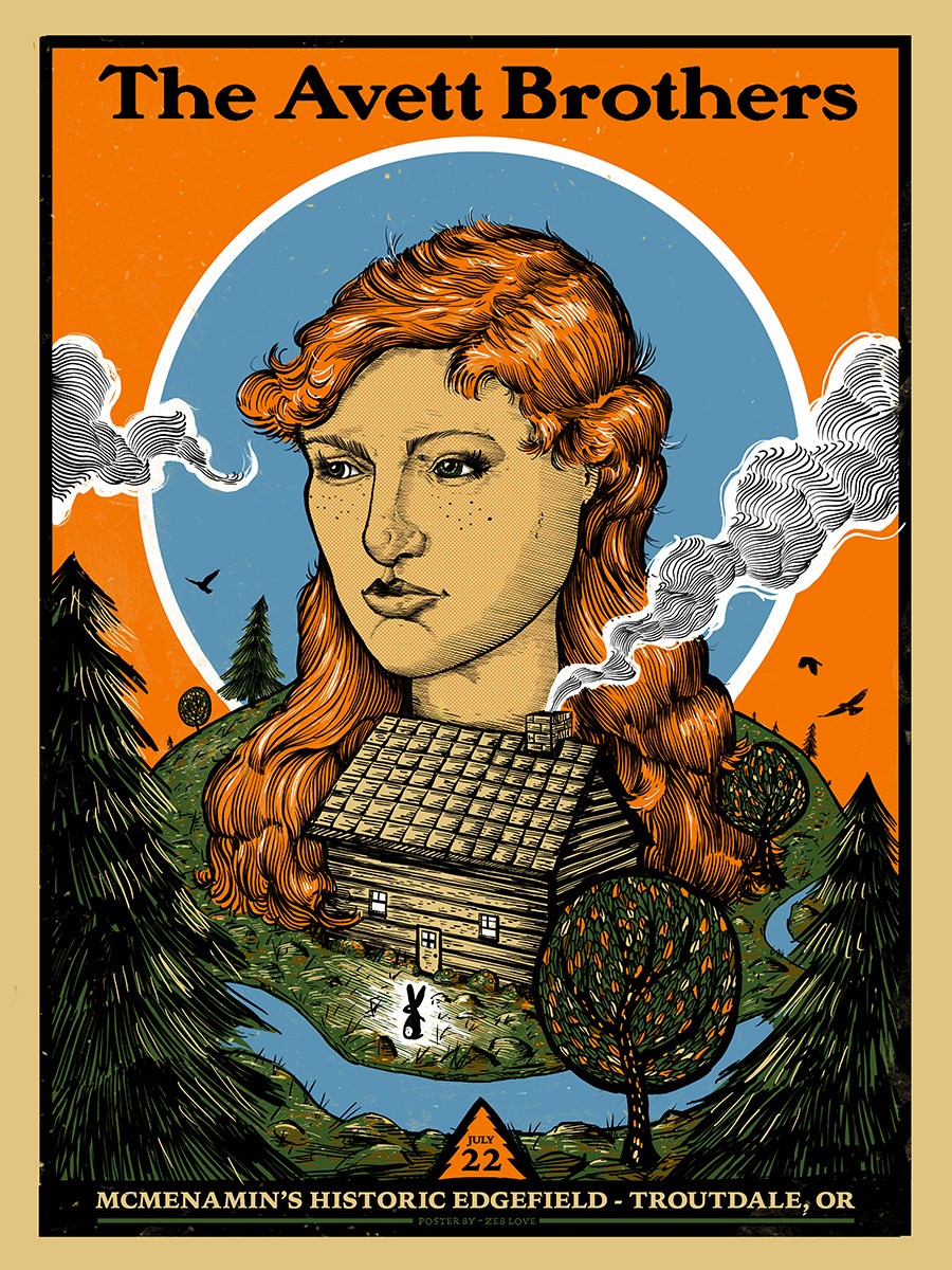 INSIDE THE ROCK POSTER FRAME BLOG Zeb Love Avett Brothers Troutdale