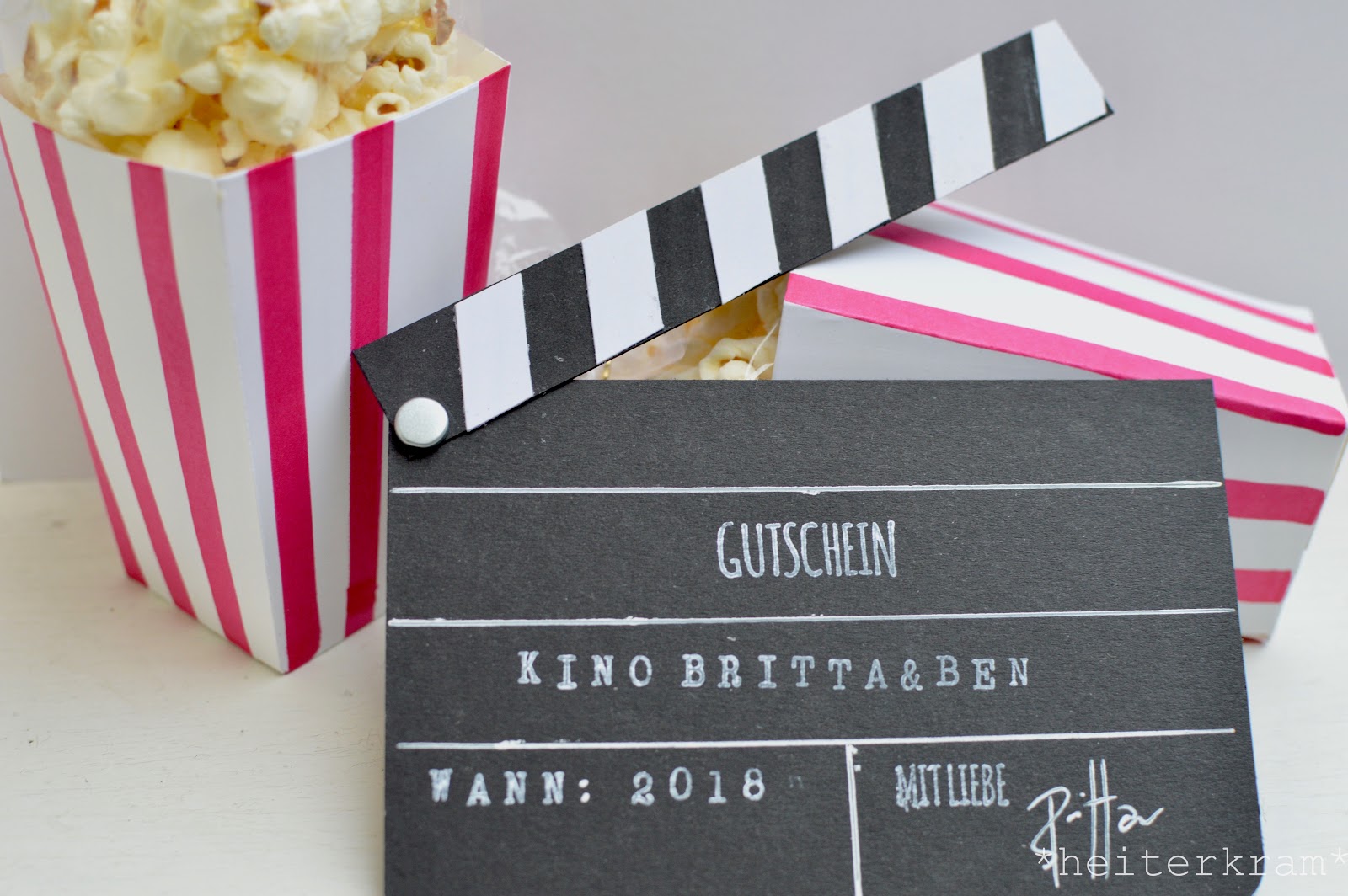 heiterkram: Filmklappen- Kinogutschein heiterkram: Filmklappen- Kinogutschein