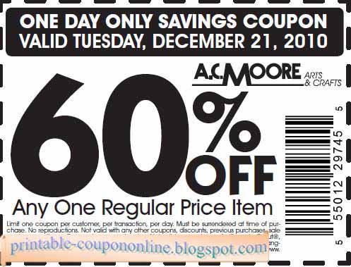 Ac moore printable coupons