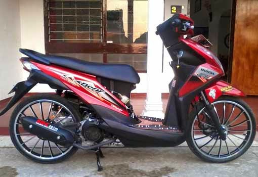 modifikasi honda beat merah putih velg 17