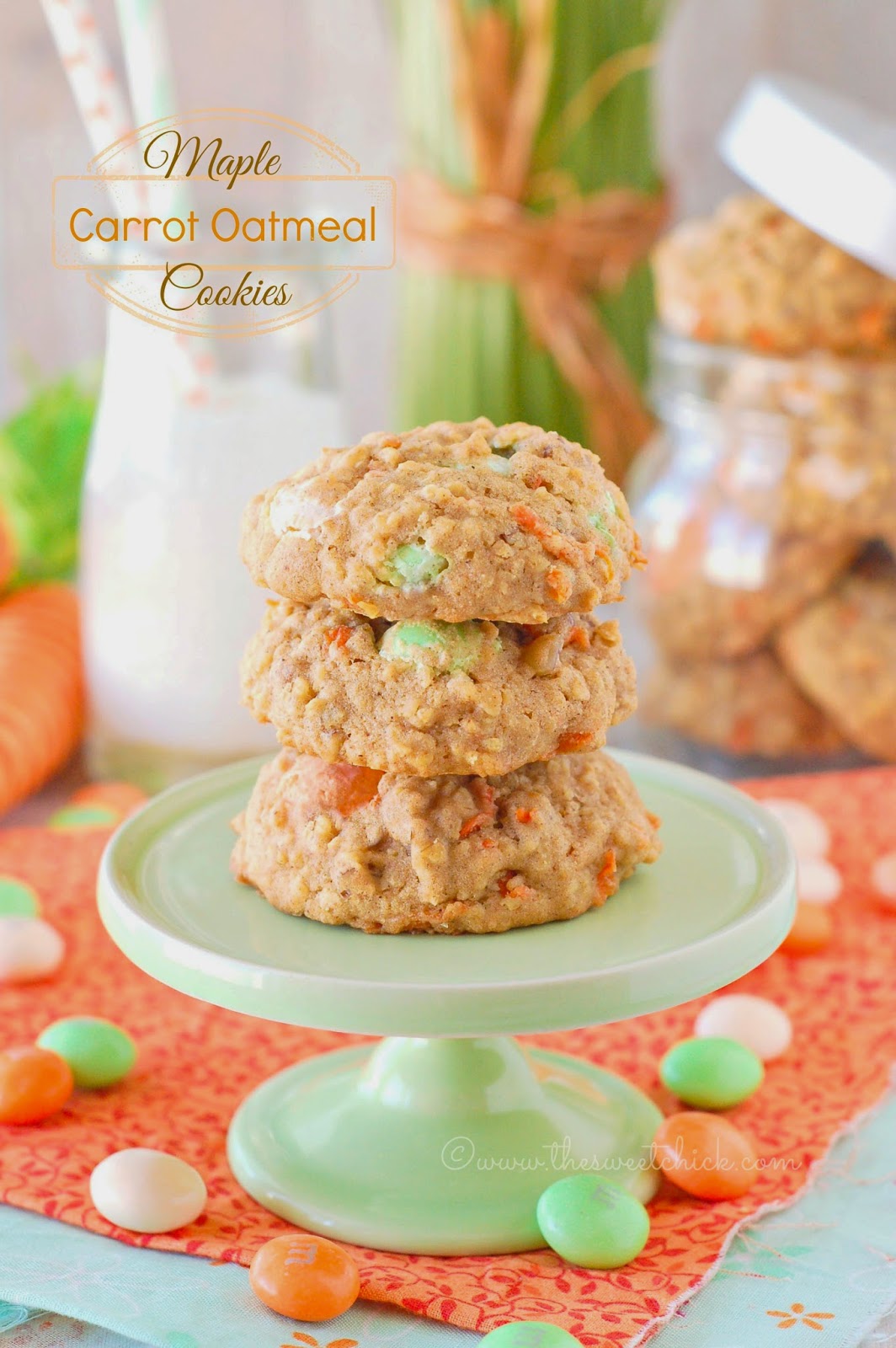 Maple Carrot Oatmeal Cookies by The Sweet Chick