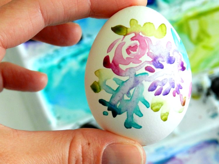Grow Creative Blog Watercolor Flower Easter Eggs