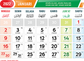 Kalender Januari 2022