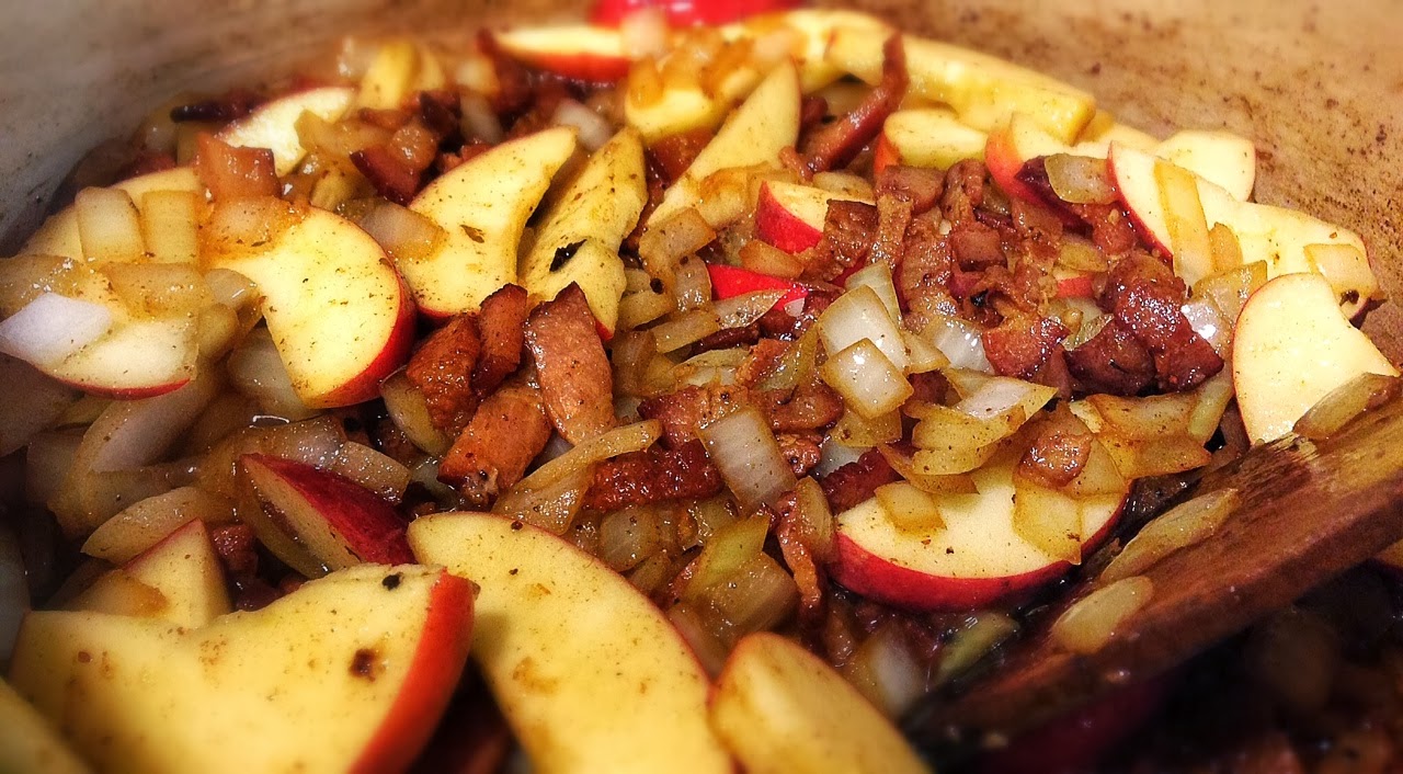 Rowley's Whiskey Smoked Bacon, Apple, and Cabbage