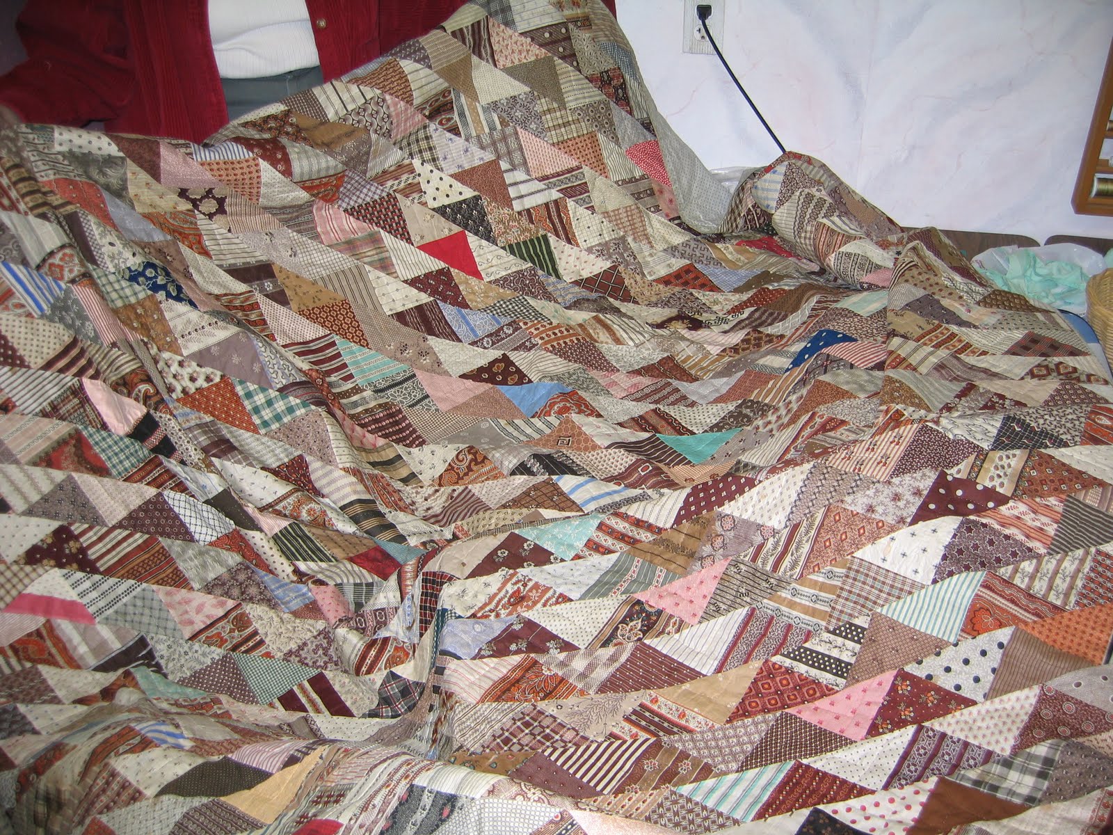 What a Load a Scrap Antique Triangle Quilt