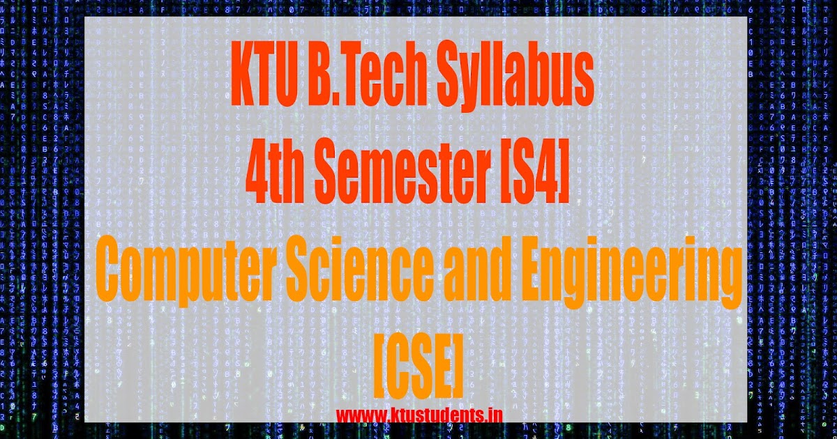 S4 Syllabus Computer Science and Engineering [CSE] KTU demo