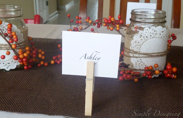 Thanksgiving Table Decor - simple and only cost pennies to create | Simply Designing  #thanksgiving
