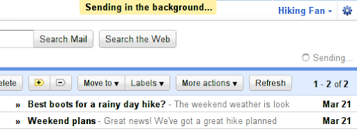 Google Mail Labs: Send in Background