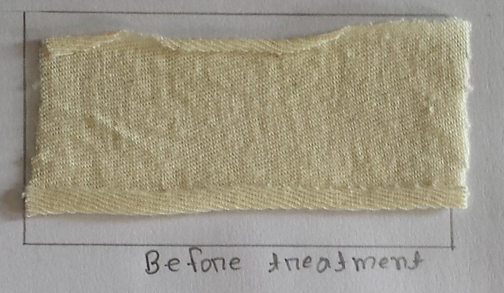 Scouring and bleaching of 100 cotton knitted fabric at combined stage.