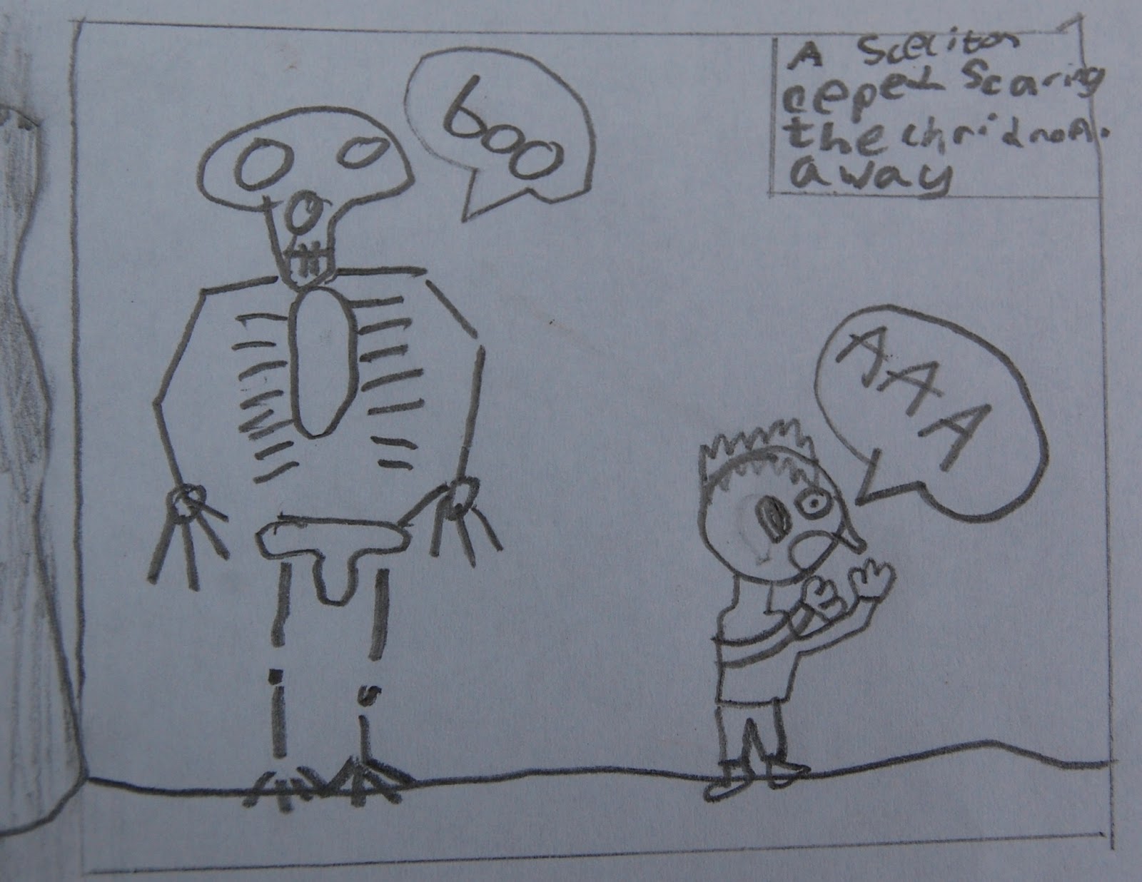 A skeleton kept scaring the children away