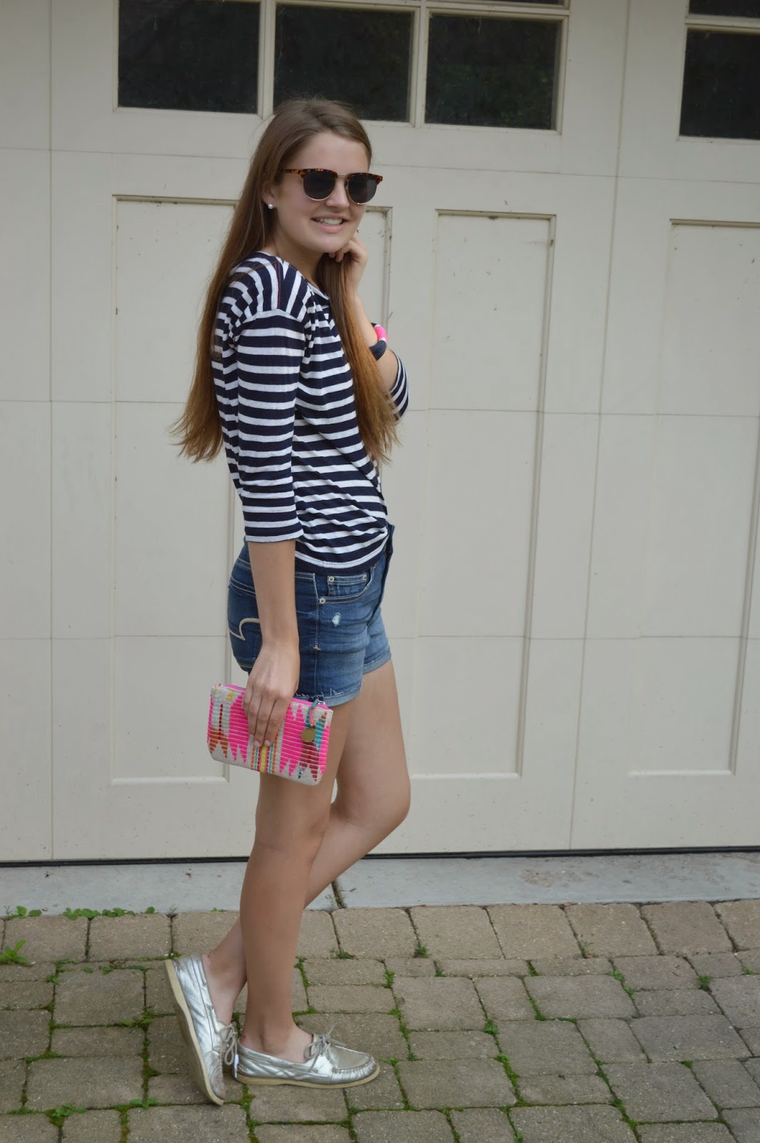 citrus and style: Outfit: Stripes with a Pop of Color