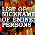 List of Nicknames of Eminent Persons - General Knowledge
