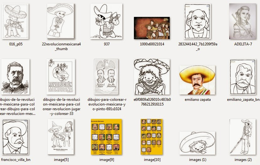 Imágenes para el 20 de noviembre (Revolución Mexicana) para colorear