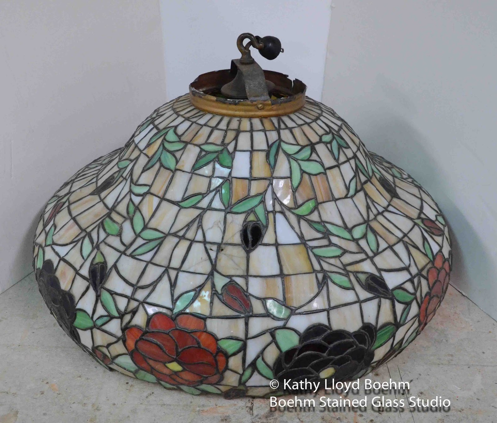 Boehm Stained Glass Blog Bell Shaped Stained Glass Lamp Repair