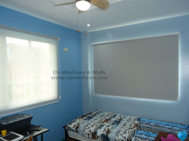 Combining Sunscreen and Blackout Roller Blinds for Boys Room - Greenwoods, Taytay Rizal