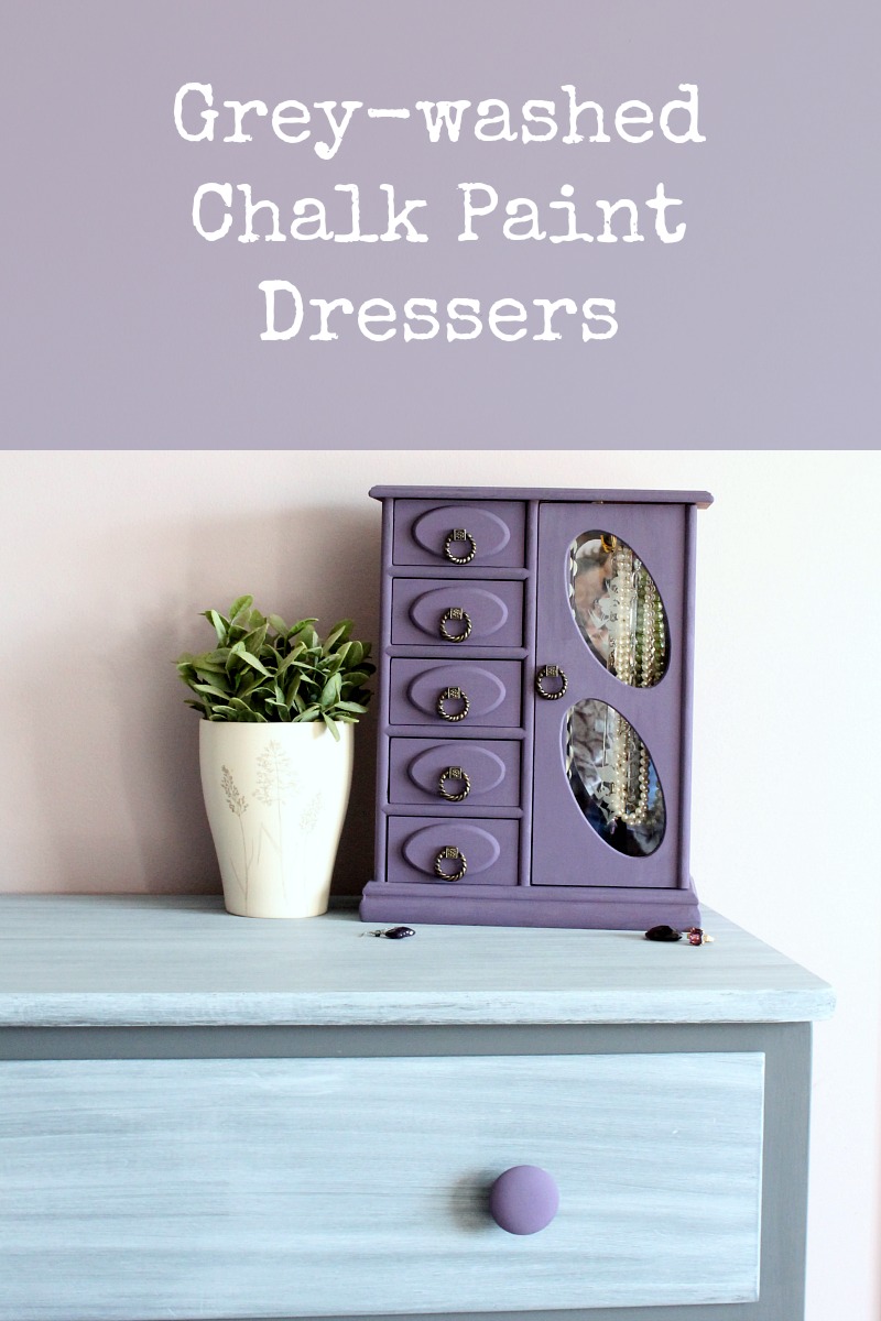 Dresser Makeover- How to grey wash a dresser with chalk paint!