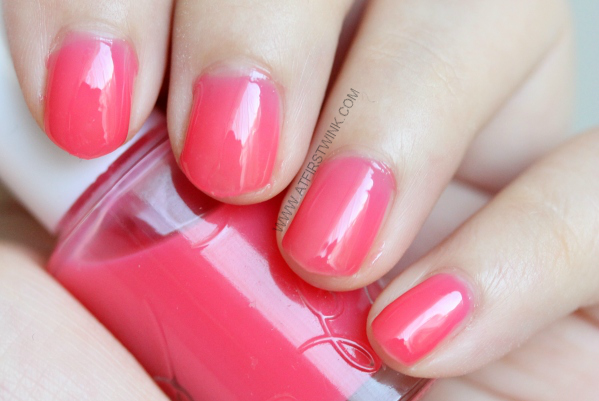 Etude House nail polish PK001 - Cherry Blossom syrup on nails