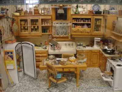 miniature kitchen at Chinese Historical Society of America museum in a Julia Morgan building in Chinatown San Francisco